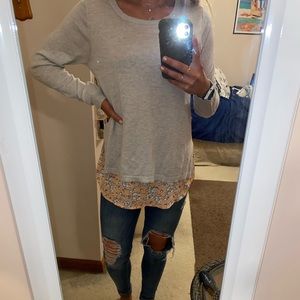 DRESSBARN sweater, floral shirt attached under